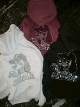 CMT ruler rhinestone zip hoodie