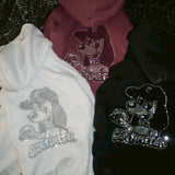 CMT ruler rhinestone zip hoodie