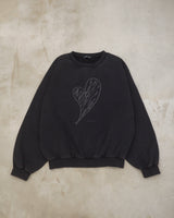 心形印花圆领卫衣