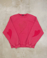 心形印花圆领卫衣