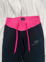 Contrast Rib Waist Straight Pants