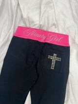 Contrast Rib Waist Straight Pants