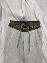 Contrast Rib Waist Straight Pants