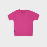 MSB 패치 로고 케이블 니트 탑