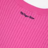 MSB 패치 로고 케이블 니트 탑