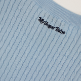 MSB 패치 로고 케이블 니트 탑