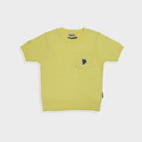 MSB 패치 로고 케이블 니트 탑