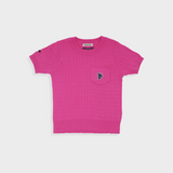 MSB 패치 로고 케이블 니트 탑