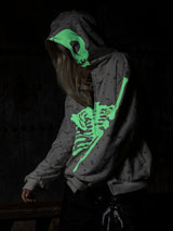 Glow Bone 풀 집 후디