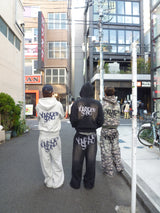 over dye universal logo zip hoodie