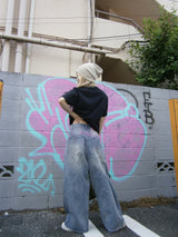 Ninety Girl Logo Buggy 牛仔裤