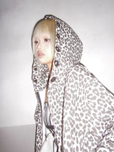 九十女孩动物印花镂空连帽衫