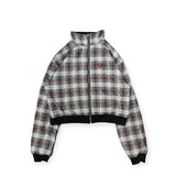 reversible check pattern zip stand