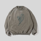 HEART PRINTED CREWNECK SWEAT