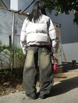 Heisei徽標寬Tuck牛仔褲