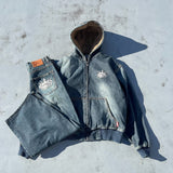 國王徽標slub牛仔布郵編