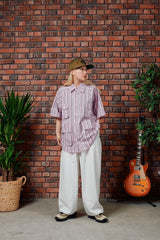 군사 여름 줄무늬 셔츠