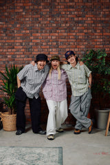 군사 여름 줄무늬 셔츠