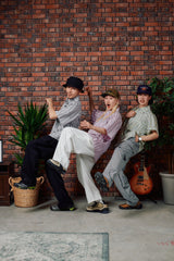 군사 여름 줄무늬 셔츠