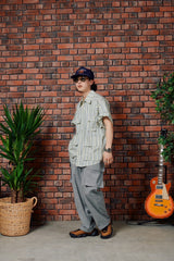 군사 여름 줄무늬 셔츠