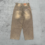 Heisei徽標寬Tuck牛仔褲