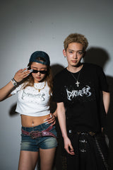 Tribal logo glitter tee
