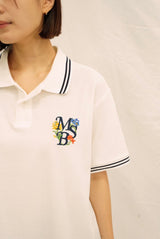 자수 꽃 폴로 셔츠