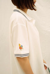 자수 꽃 폴로 셔츠