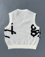 큰 로고 니트 조끼