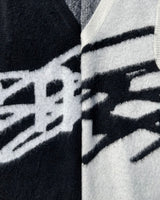 큰 로고 니트 조끼