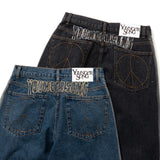 側線突破直牛仔布