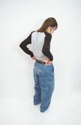 皇冠徽標牛仔褲