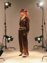 Tiara Logo Velor Pants 【9090girl】