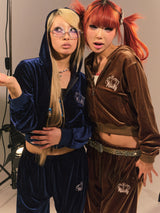 Tiara Logo Velor Pants 【9090girl】