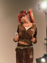 Tiara Logo Velor Pants 【9090girl】