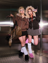 I Love bestie Far Zip Hoodie【9090 girl】