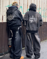 國王徽標slub牛仔布郵編