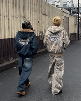 國王徽標slub牛仔布郵編