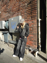 國王徽標slub牛仔布郵編