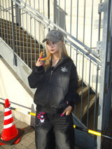 國王徽標slub牛仔布郵編