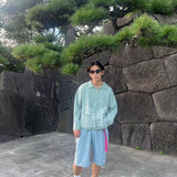 Leopard zip up knit polo