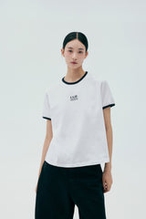 (Women) CGP Small Square Logo Ringer Short Sleeve T-Shirt CBEUWTS017