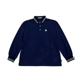 Writing Flower Patch Long Polo Shirt