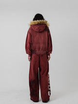 褪色骷髅狮子座连帽衫