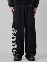褪色骷髅狮子裤