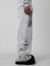 褪色骷髅狮子裤