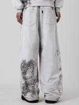 褪色骷髅狮子裤