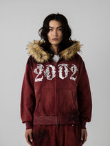 褪色骷髅狮子座连帽衫