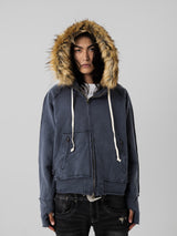 Asymmetry Sweat Fur Hoodie