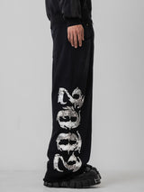 褪色骷髅狮子裤